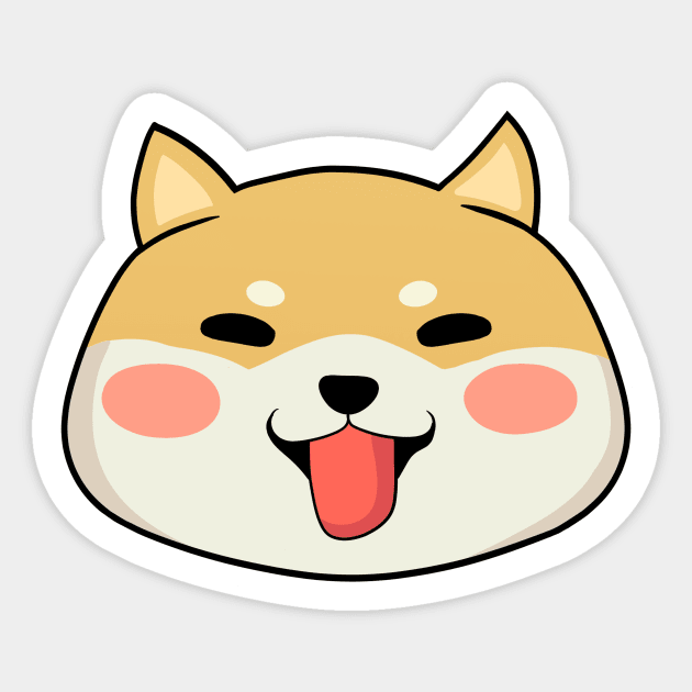 Shiba Inu Chubby Dog Face Japanese Puppy Sticker by Kryptic